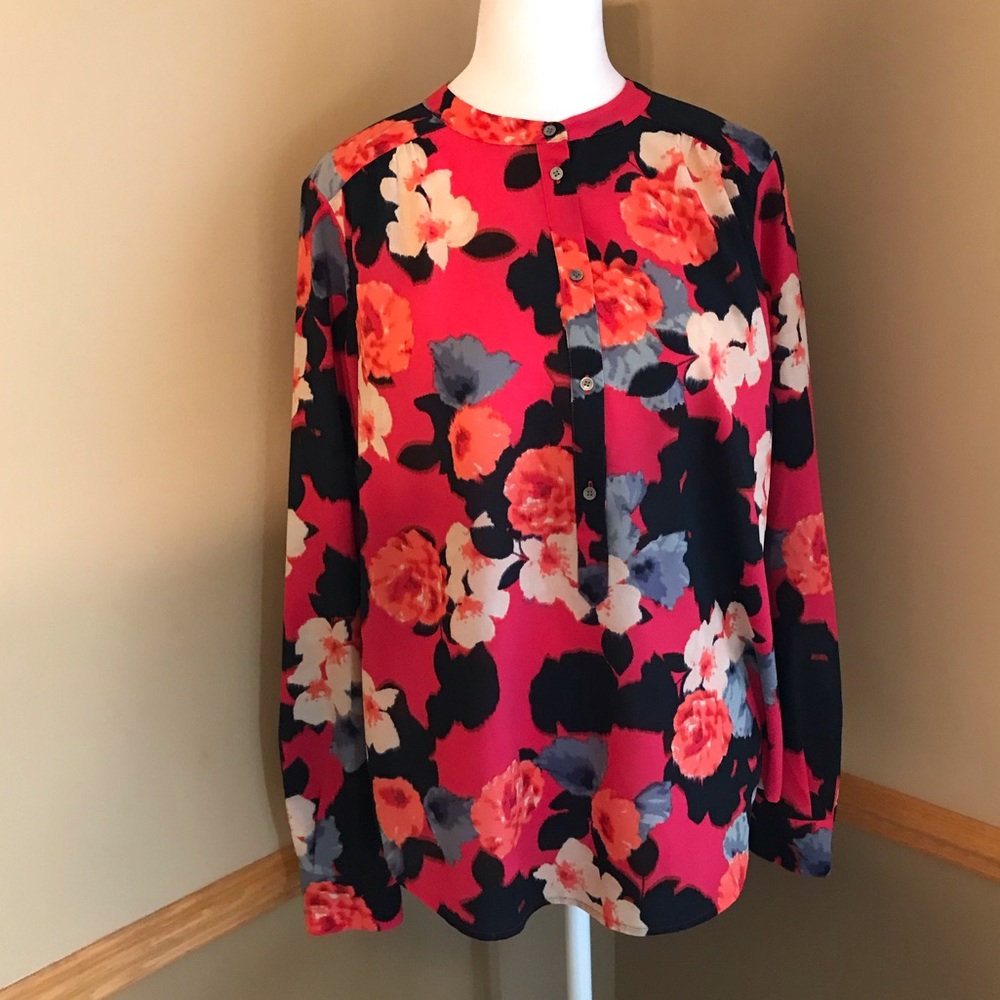 J. Crew Factory Floral Popover Blouse Size XSmall.